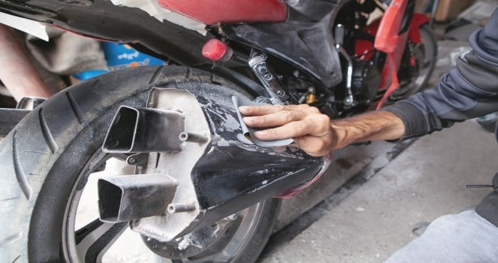 motorcycle dent